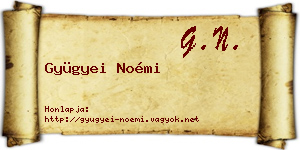 Gyügyei Noémi névjegykártya